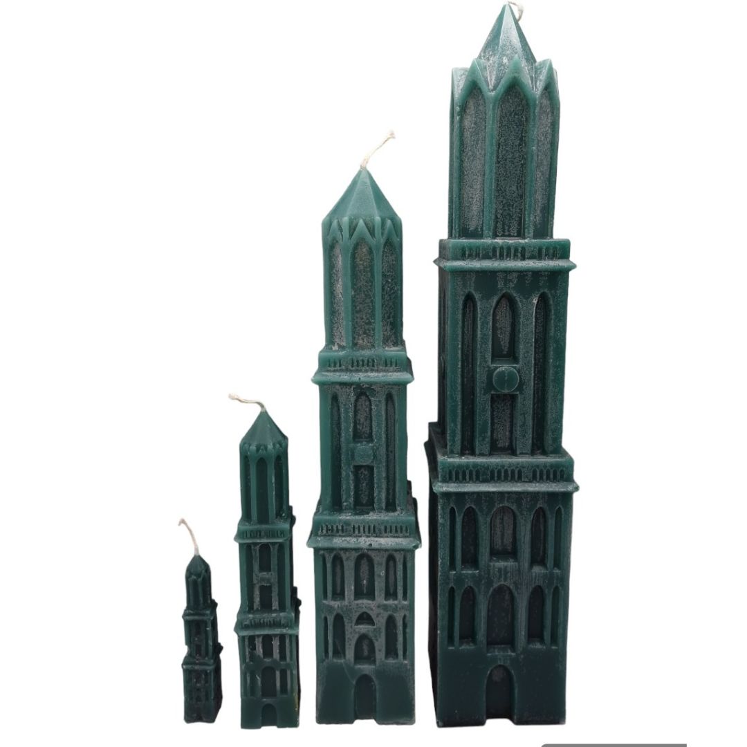 Groene domkaars in alle beschikbare maten: 10 cm, 20 cm, 35 cm, 45 cm