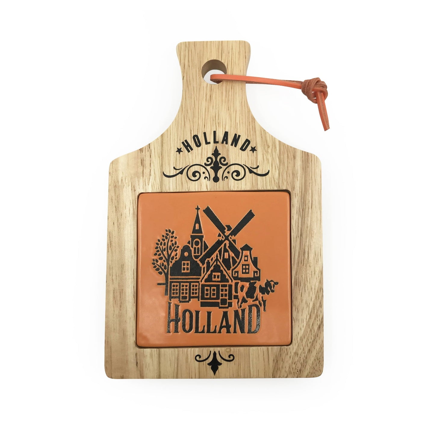 Kaasplank Hout Keramiek Tegel Oranje Holland