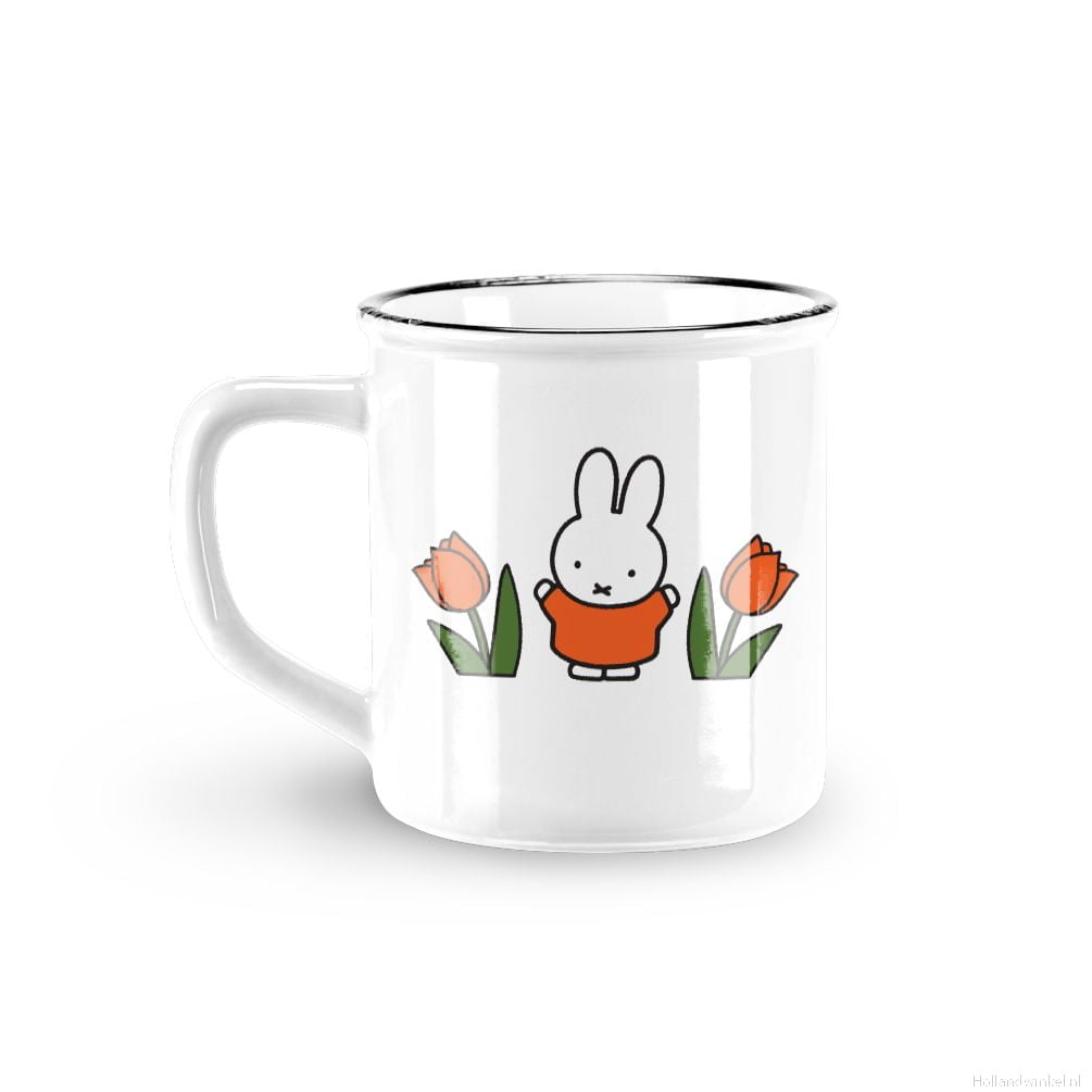 Retro mok ''Nijntje Met Tulpen - Oranje