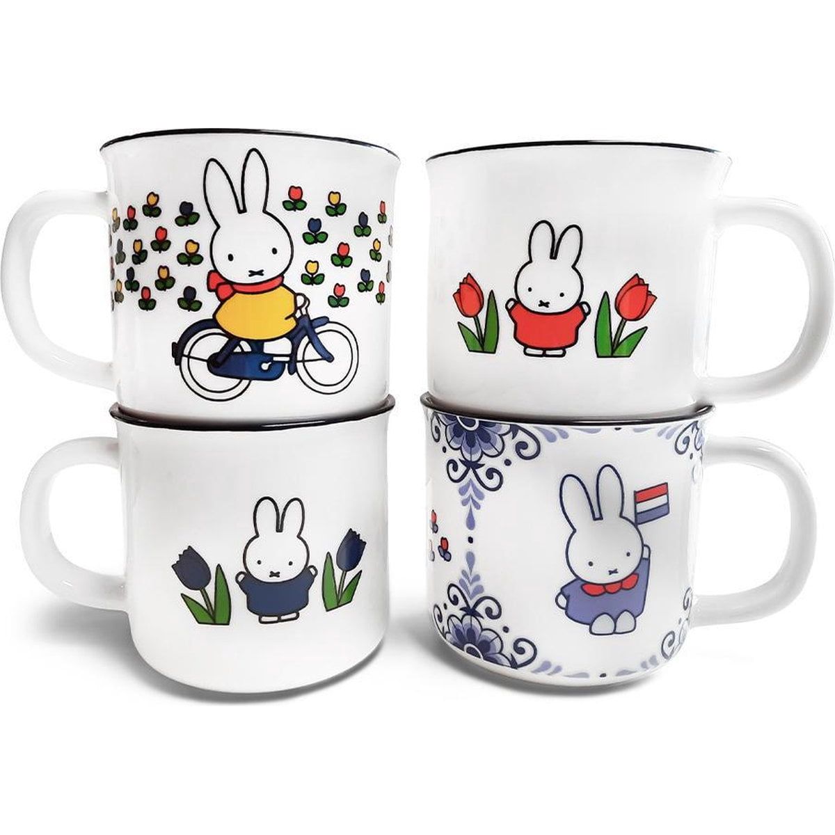 Retro Mok ''Nijntje Met Tulpen - BLauw